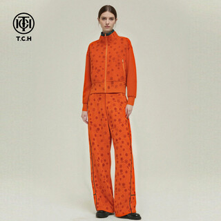 Tch pure sheep wool suit women's 26 years early spring fashion full diamond versatile temperament slim noble quiet luxurious two-piece set orange m