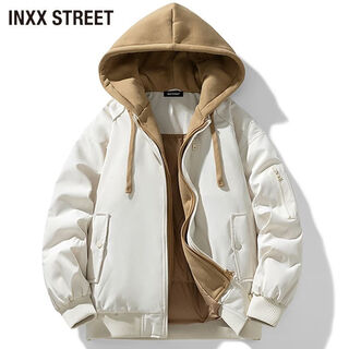 Inxx (inxx) inxx street american fashion brand fake two-piece warm cotton jacket for men and women in autumn and winter thickened casual cotton jacket, apricot s recommended 85-115jin jin equals 0.5 kg