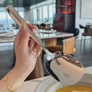 Yonghuan high-quality life customized tableware series stainless steel serving spoons public spoons large long handle large serving spoons 2 pieces