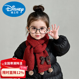 Disney children's scarf autumn and winter new year red baby scarf fashionable girls neck sleeve knitted warm boys neck protector 3779-bowknot about 2-8 years old