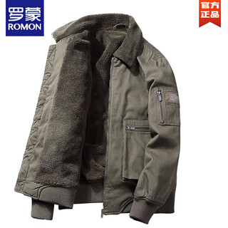 Romon высококачественная мужская куртка из шерпы, осенне-зимняя 2025, новая бархатная утолщенная рабочая одежда, летная куртка, хлопковая мужская куртка светло-зеленого цвета в стиле милитари, m