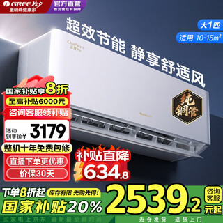 Gree (gree) yunjia pro air conditioner hang-up for home use, 1/1.5 hp, new first-class energy efficiency, variable frequency heating and cooling, large air volume, energy-saving and electricity-saving bedroom, official genuine home appliances with national subsidies, 1 hp, first-class energy efficiency, yunjia pro new product launch