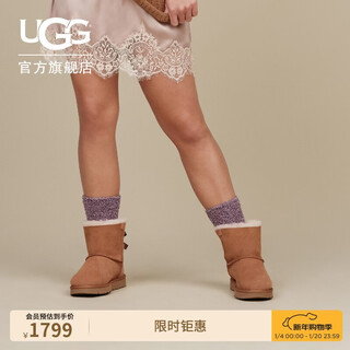 Ugg autumn women's flat classic casual bow short boots snow boots 1016501che | maroon 37