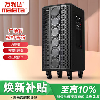 Malata square dance trolley speaker outdoor home ktv audio subwoofer double u-section microphone electric acoustic guitar bass folk singing instrument speaker
