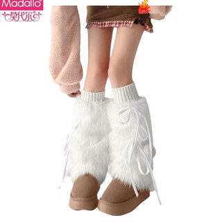 Modal socks pile socks women's autumn and winter y2k hot girl bow straps plush mid-calf socks leggings socks set white strap plush socks 2 pairs one size fits all collection/additional purchase priority delivery