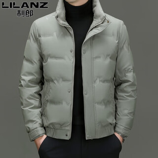 Lilanz down jacket men's winter stand collar business casual young and middle-aged short light fashion jacket men's khaki 2369 3xl