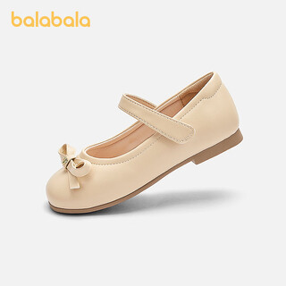 Balabala balaone balabala children's princess shoes for girls 2025 new spring and autumn sweet princess soft-soled shoes off-white 10301 24 (foot length 14.3-14.7/inner length 15.7)