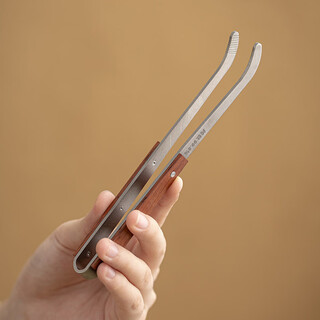 Fat donglai's same tea clip, pure titanium tweezers, high-end tea leaves, tea cups, cup washing clips, non-slip tea drinking kung fu tea set, tea ceremony accessories, xiaoya alloy color handle tea clip_blue