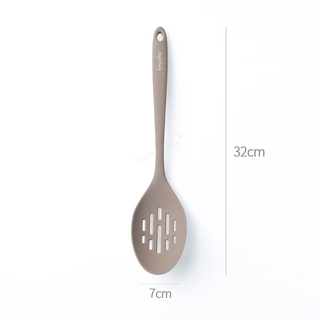 Yong huan food supplement slotted spoon fried noodles platinum fireproof pot silicone slotted spoon (khaki brown)
