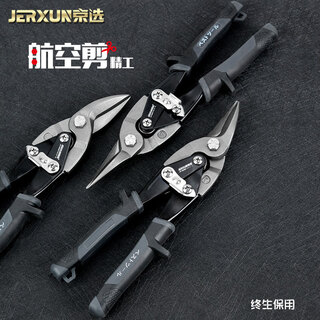 Jerxun iron scissors aviation scissors straight head stainless steel left and right elbow scissors multi-functional aluminum gusset metal scissors 10-inch straight aviation scissors