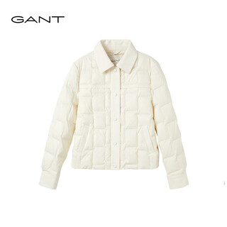 Gant25 new winter women's short white goose down lapel silhouette light warm casual down jacket 107-off-white m