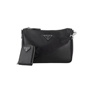 Prada men's shoulder bag detachable shoulder strap detachable storage bag top zipper internal logo label black black tu