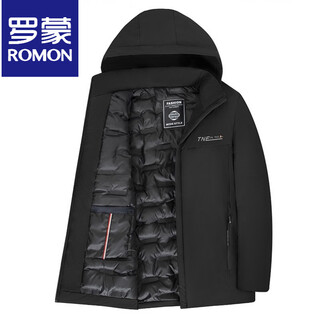 Romon dad winter cotton jacket winter new middle-aged men's cotton jacket plus velvet thickened cotton jacket middle-aged and elderly cotton jacket men 555 black cotton jacket xl recommended weight 90-120 jin jin is equal to 0.5 kg