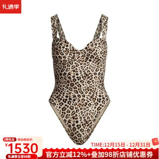 Skims women's underwire one-piece swimsuit leopard print sexy tiger print comfortable support fixed shoulder straps slim fashion new champagne leopard print xxs (suitable for waist 58-61cm)