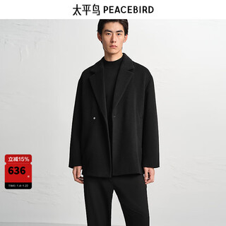 Peacebird men's coat winter double-sided wool coat b1aae4210 black 1 2xl