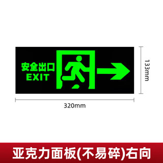 Safety exit glass piece fire emergency evacuation indicator light plate accessories embedded indicator light acrylic panel 3213cm acrylic panel-right facing