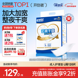 Ashule multi-functional adult care pad, urine barrier and leak-proof, cloud-soft and dry, disposable mattress for incontinent elderly and pregnant women, 60*90cm, l size, 120 pieces