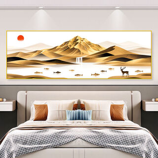 Fantasy backrest bedroom bedside stickers hotel guest room decoration paintings mural stickers paper hanging paintings f5 flowing water makes money width 120 cm height 40 cm printed border