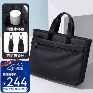Polo business briefcase men's expandable handbag 14/15.6 inch computer bag conference document bag shoulder bag