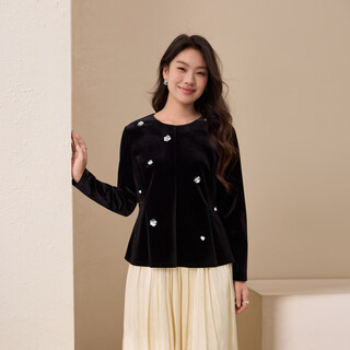 Xianlixiu alice french light mature style gentle two-piece suit large size women's fat mm2026 spring new style 034 black sweater qk4922 2xl