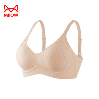 Miiow mulberry silk seamless underwear for women with large breasts, slimming secondary breasts, anti-sagging, soft support, fixed cup, summer thin bra, pink skin color, m recommended 90-105jin jin equals 0.5kg 32/70bcd