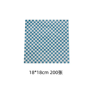 He jiagong english kraft oil-absorbing paper french fries basket pizza fried food snack paper barbecue restaurant partition 45g 18*18cm blue grid 200 sheets