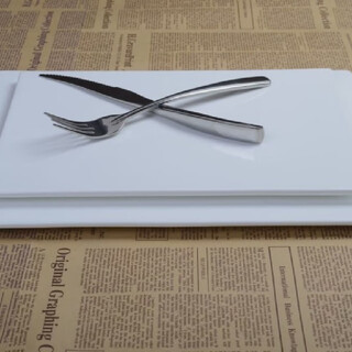 Fantasy pure white ceramic flat plate rectangular plate dessert display tray sushi plate cold dinner plate 16 inches