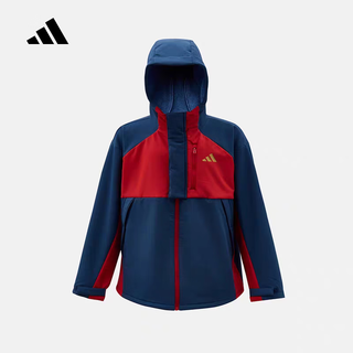 Adidas children's clothing 26 spring new thin velvet sports fitness windproof woven jacket for men and women big children kv7009 navy kv7009 140 recommended height 140cm