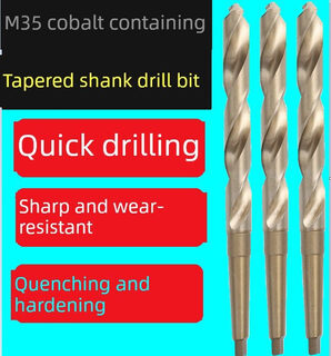 S cobalt-containing drill bit stainless steel special taper shank twist drill bit h high-speed steel m35 mohs drill bit 13-35.5mm cobalt-containing cone drill 56mm