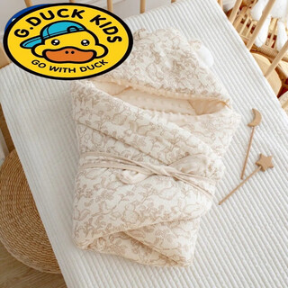 G.duck baby delivery room quilt baby autumn and winter quilt newborn spring and autumn thickened sleeping bag newborn cotton quilt 600g short-eared forest rabbit bean velvet plus cotton 90cm 90*