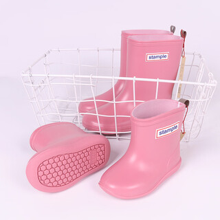 Mikihouse domestic spot stample children's rain boots, men's and women's baby non-slip rain boots water shoes, japanese-made new style, sky pink 28 19, inner length cm