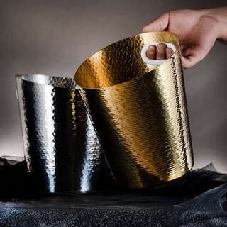 Yusen yi hammer point champagne bucket high-end handmade ice bucket fish scale pattern red wine ice bucket ktv bungalow decoration gold fish scale pattern ice bucket