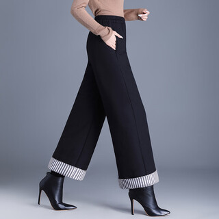 Liis international light luxury high-end down pants down cotton mom fashion thickened outerwear cotton pants women's style high waist warm black l recommended 100-115 jin jin equals 0.5 kg