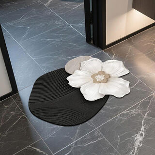 Fantasy mountain floor mat bathroom toilet mat bathroom door absorbent black 1 thickened diatom mud high quality quick release 80x120cm