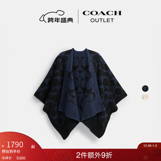 Coach new year's gift ole women's extra long classic logo cape black