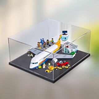 City series passenger aircraft cargo model huge children's educational assembly building blocks suitable for lego toys passenger aircraft yellow high quality + dustproof display box