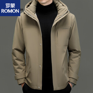 Romon 2025, новый зимний пуховик, мужской утепленный уличный пуховик на гусином пуху, модная одежда для папы, цвет хаки, m 170