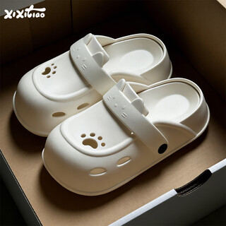 Thin strips (xixitiao) cute cat claw birkenstock slippers women's arch anti-slip thick-soled baotou sandals croc shoes beach shoes summer black simple cat claw anti-slip arch 40-41 standard code