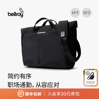 Bellroy australia tokyo messenger bag 14/16 inch business commuter office computer bag aurora black-16 inch
