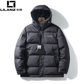 Lilanz super fluffy 90 white duck down thickened short business down jacket winter thick warm middle-aged cold-proof jacket for men black yz82088 m 170 100jin jin equals 0.5kg -120jin jin equals 0.5kg