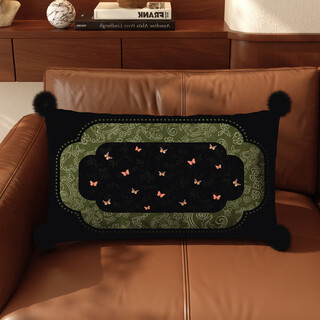 Junyue xizhong antique style sofa lumbar pillow pillow french orange horse strip living room rectangular cushion combination bed retro cover b tan xin 17 35cm*55cm pillowcase + pillow core