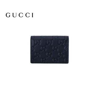 Gucci (gucci) new season light luxury men's gg embossed leather bifold wallet black one size