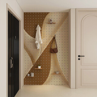 He jiagong's creative solid wood perforated board storage rack custom-made to block the meter box entrance hall wall decoration storage styling wall enf-level multi-layer board customization