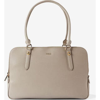 Furla women's shoulder bag large capacity main bag adjustable shoulder strap top handle simple design black leather gray one size