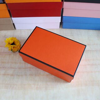 Fantasy shoe box orange background kraft paper sky and earth cover sneaker storage box orange black frame 330x250x120mm