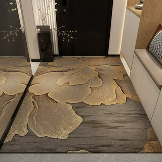 Yusenyi imported non-slip floor mats, cuttable entrance mats, stain-resistant, high-end european-style light luxury carpets in the living room, blooming, 140 pieces, 140cmx160cm (8th generation belgian velvet light luxury)