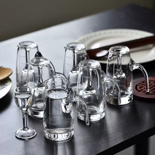 Yusenyi two-two-point wine set household white wine glass set wine set one pot one cup small one-mouth high-footed spirit glass with scale six sets