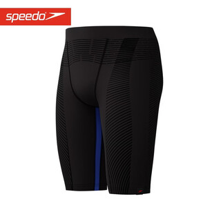 Speedo/speedo fit swimming trunks men's adult competitive five-point knee-length racing men's pan zhanle swimming trunks black blue m (38) (recommended 180-185c86-90kg)