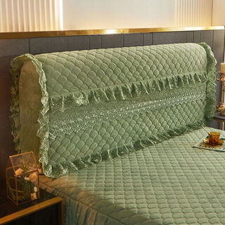 Wing fantasy 2022 new simple all-inclusive universal bedside cover soft cover bed back and quilt cover universal anti-collision dust cover crystal velvet flower dance all-inclusive bedside cover emerald green pillowcase bedside cover 200 width x 65 height cm