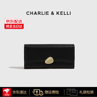 Charlie&kelli brand ck light luxury bag women's bag 2025 new coin purse long simple multi-card slot clutch black bakura sufa brand gift bag